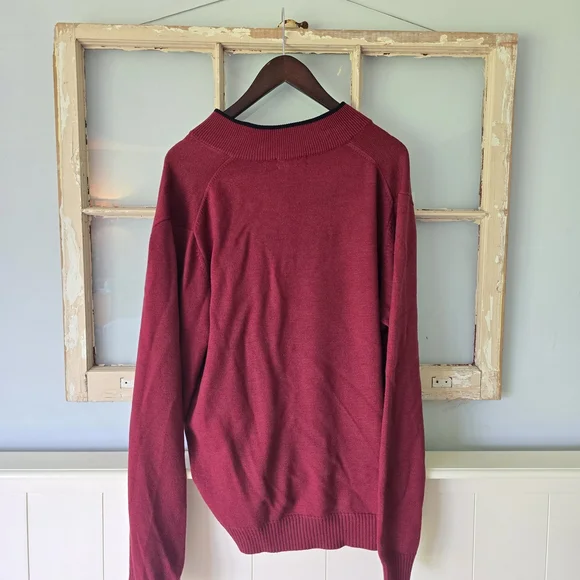 Brooks Brothers Merino Wool XL Men's Dark Red Sweater - Picture 6 of 6